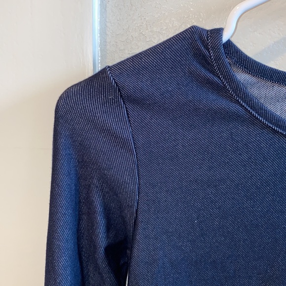 EUC Adorable Essentials Size 12 Girls Stretch Navy Blue Long Sleeve Top Shirt - Picture 3 of 11